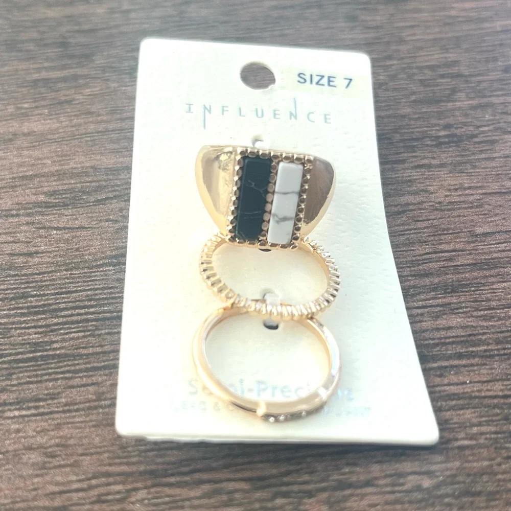 3 Piece Semi-Precious Ring Set - Picture 2 of 3